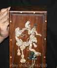 20  Old Chinese Huanghuali Wood Carved Inlay Shell Flower Gourd Picture Box Case