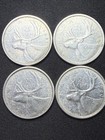  lot Of 4  Canadian Silver Quarters  1956   1960  - 80  Silver