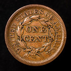 1853 Large Cent Braided Hair Us Penny Better Detail Nice Color Early Copper
