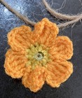     pretty Hand Crochet 7 Flowers Bunting Window Sequin Boho Camper Christmas Gift