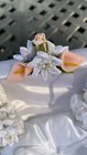 Ring Bearer Pillow Chest White Satin Pearls Flowers Rhinestones Pink Calla Lilly