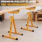 Folding Roller Stand For Table Saw Miter Saw Outfeed Woodworking 2-pack