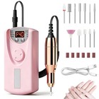 Portable Electric Nail Drill Kit 40000 Rpm  Cordless Rechargeable File With 12 B