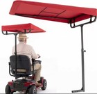 Mobility Scooter Sunshade Canopy - Adjustable Height  Red  Universal Fit