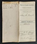 1902 Antique Murder Arrest Warrant Cherokee Sc Powell Rutherfordton Nc Robison