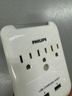 Philips 3-outlet Surge Protector Wall Tap With 2 Usb-a Ports  Compact Adapter