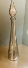 Vtg Empoli Glass Purple Amethyst Ribbed Decanter Genie Bottle 26    Tall Italy