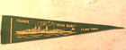 Vintage 1910s Wwi France Jean Bart Battleship Pennant Felt Ship Bread 12  Banner