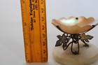Antique French Palais Mother Of Pearl   Metal Etui Scalloped Thimble Holder