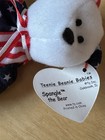 Spangle Ty Beanie Baby Pink Face Patriortic America Bear Mwmt Dob July 14 1999