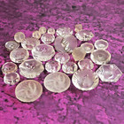 Mixed Lot Of 28 Fancy Frosted Clear Glass Sewing Buttons   Sets   Singles