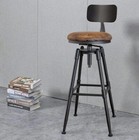 Msmv 27-35  Vintage Industrial Bar Stool Farmhouse Set 2 - Cast Steel Stool