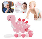 Teething Toys  0-6 Months And 6-12 Months With Baby Teether Pacifier Clip - Pink
