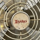 Vtg Lasko Aqua Blue Round Metal Fan 2-speed Mid Century Industrial 20   tested 