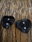 Lot Of 2 Chanel Metal Black Heart Stamped Buttons