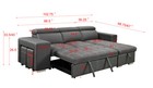 105  Reversible Sleeper Modern Corner Sectional Sofa W storage Chaise   2 Stools