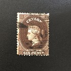 Ceylon 1863 - 6d Stamp-sixpence -queen Victoria-used-sg    