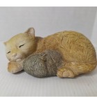 Unbranded Sleeping Cat Figurine And Mouse Small Orange Fair Taiwan Export