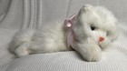 Ty 1997 Vtg Classic Plush  angel  White Cat Blue Eyes  Pink Ribbon