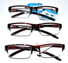 3 Pair Reading Glasses Quality Semi Rim Spring Temples Fashion  Power 1 75