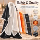 Washable Wearable Heated Robe Blanket With Sleeves   Foot Pocket