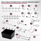 300-piece Pegboard Hook Set  Pegboard Organizer Accessories For Hanging  Durable