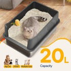 Extra Large Stainless Steel Xl Cat Litter Box With Scroop   High Wall With Mat