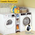 Utility Slim Storage Cart  4 Tier Small Rolling Kitchen Laundry Room Cart Wit   