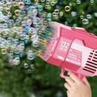 132 Hole Rocket Bubble Gun With Lights 10 000  Bubbles Per Minute 4 Kids  pink 
