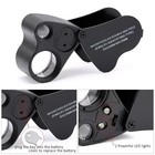 30x 60x Illuminated Jewelers Eye Loupe Foldable Magnifier Bright Led Light Gold