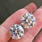 6ct Round-cut Igi Certified Ef vs1 Lab Grown Diamond Stud Earring 14k White Gold