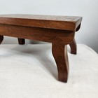 Vintage 1950s Studio Craft Inlaid Marquetry Geometric Pattern Wood Foot Stool