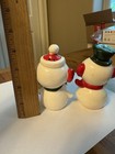 Vintage Napco  Lefton  Japan  Ceramic Christmas Snowmen Salt And Pepper Shakers