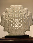 Vintage Art Deco Skyscraper White Milk Glass Ceiling Light Shade W Diamond Point