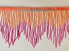 5 Yards-6  Orange fuchsia Ab Ombre Glass Bugle Bead Chevron Beaded Fringe Trim