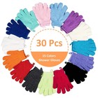 30 Pcs Exfoliating Gloves For Shower  15 Colors Body Exfoliator Glove With Ha   