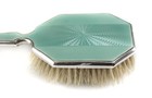 Adie Bros  Sterling Silver Guilloche Enamel Vanity Hair Brush Birmingham 1935  