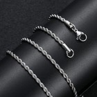2-6mm Rope Chain Necklace 925 Sterling Silver Fashion Jewelry For Women Men Gift