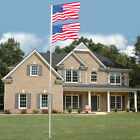 20 25ft Sectional Flag Pole  Heavy Duty Aluminum Flagpole Kit Fly 2 Flags Set Us