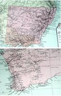 1908 Original Antique Map Of Australia