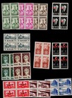Saar 1953-58 Group Of 25 Blocks Of 4 Mnh