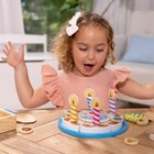 Melissa   Doug Birthday Party Cake - Wooden Play Food With Mix-n-match Toppings