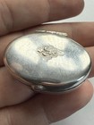 Vintage Unique Fleur De Lis Solid Sterling Silver Oval Snuff pill Box - 13 3g