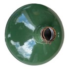2- Gas Station Pendant Lights Vintage 12  Green Enamel Porcelain Barn Industrial