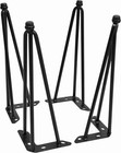 15 Inch Black Hairpin Table Legs Set Of 4 - Heavy Duty Metal With Adjustable Fee