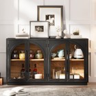 4-door Sideboard Buffet Cabinet With Glass Doors  Modern Storage Cabinet Console