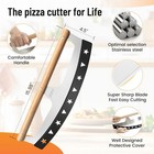 Pizza Cutter Lever With Wooden Handle And Protective Cover
