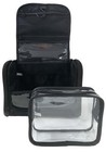 2 Piece Toiletry Bag  Unisex Travel Bag Or Kit  Hanging Organizer  Black