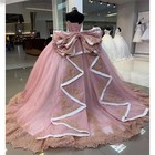Pink Charro Quinceanera Dresses Ballgown Sweetheart Applique Bow Mexican Sweet16