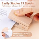 Mini Stapler With 830 Staples  Small Cute Desk Staplers  25 Sheet Capacity  Flui